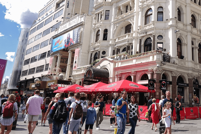 Leicester Square is a vibrant hotspot packed with bars and pubs, making it a top destination for watching live sport and soaking up the buzz of central London.